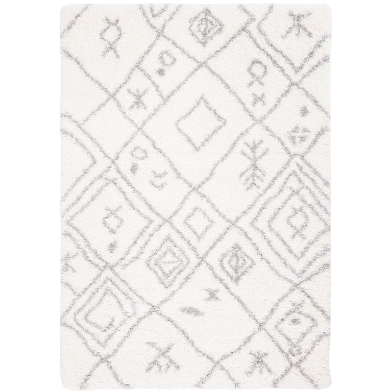 Safavieh Fontana 4' x 6' Shag Rug in Cream and Gray