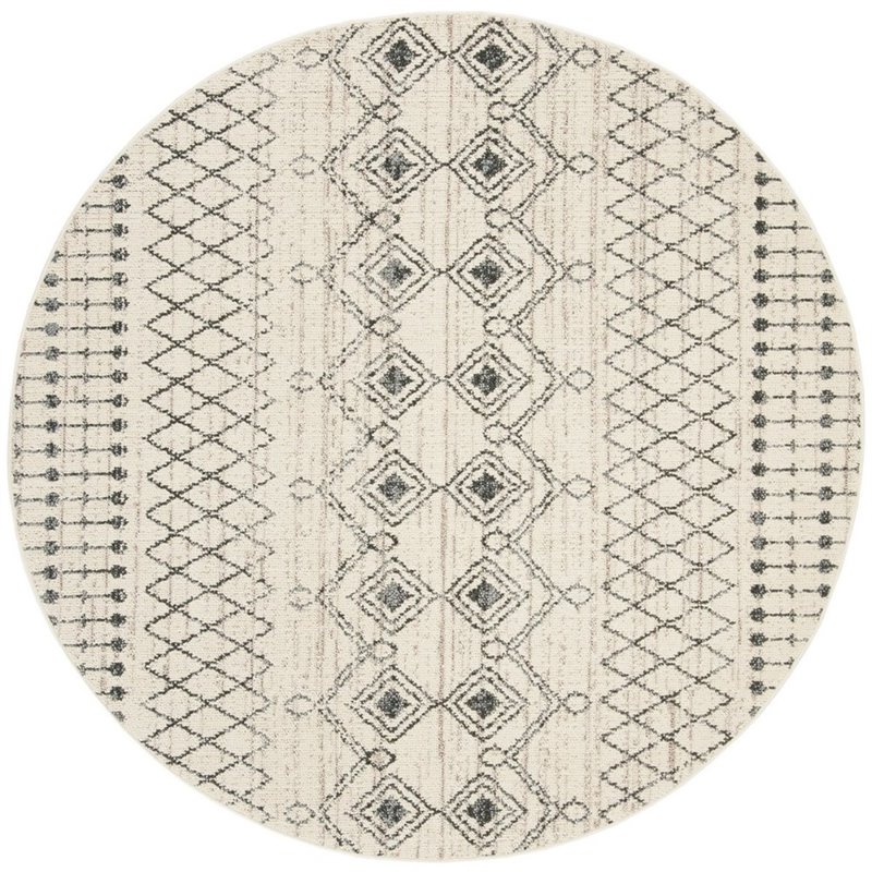 Safavieh Marrakech 6 7 Round Rug In Ivory And Navy Mrk752a 7r Safavieh Marrakech 6 7 Round Rug In