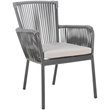 Safavieh Paolo Stackable Rope Patio Chair in Black and Gray (Set of 2)