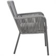 Safavieh Paolo Stackable Rope Patio Chair in Black and Gray (Set of 2)