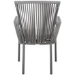 Safavieh Paolo Stackable Rope Patio Chair in Black and Gray (Set of 2)