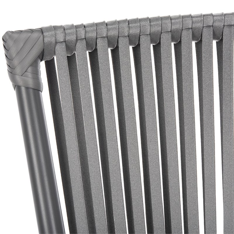 Safavieh Paolo Stackable Rope Patio Chair in Black and Gray (Set of 2)