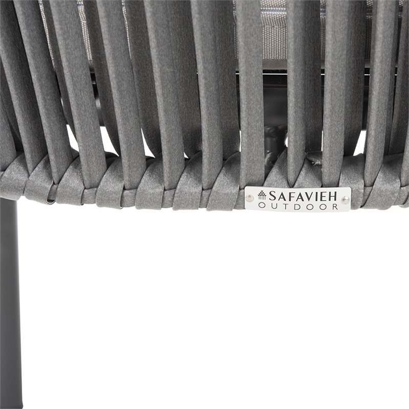 Safavieh Paolo Stackable Rope Patio Chair in Black and Gray (Set of 2)