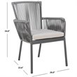 Safavieh Paolo Stackable Rope Patio Chair in Black and Gray (Set of 2)