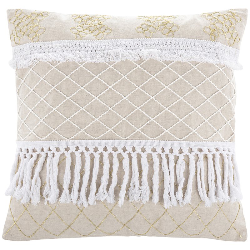 Safavieh Gurti Throw Pillow in White and Beige