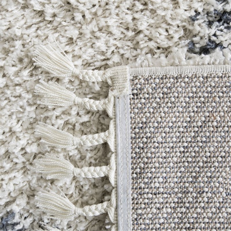 Safavieh Pro Lux 4' x 6' Shag Rug in Cream and Blue