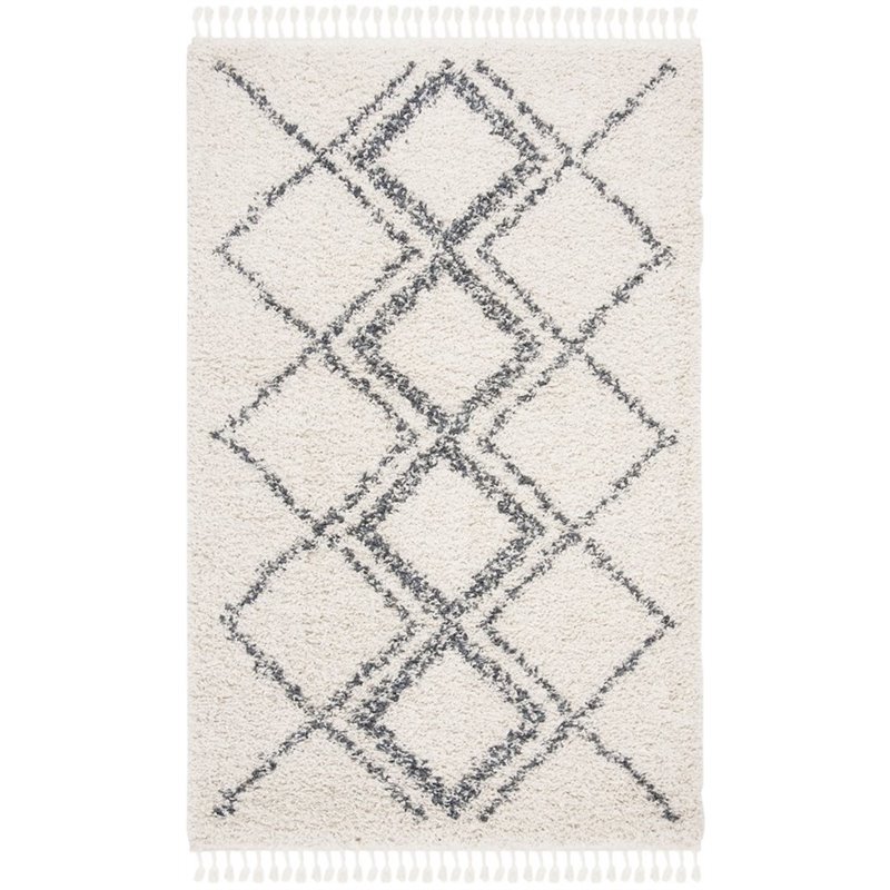Safavieh Pro Lux 5' x 8' Shag Rug in Cream and Blue