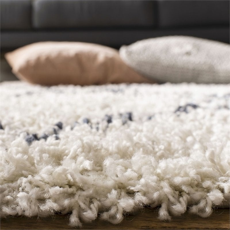 Safavieh Pro Lux 9' x 12' Shag Rug in Cream and Blue