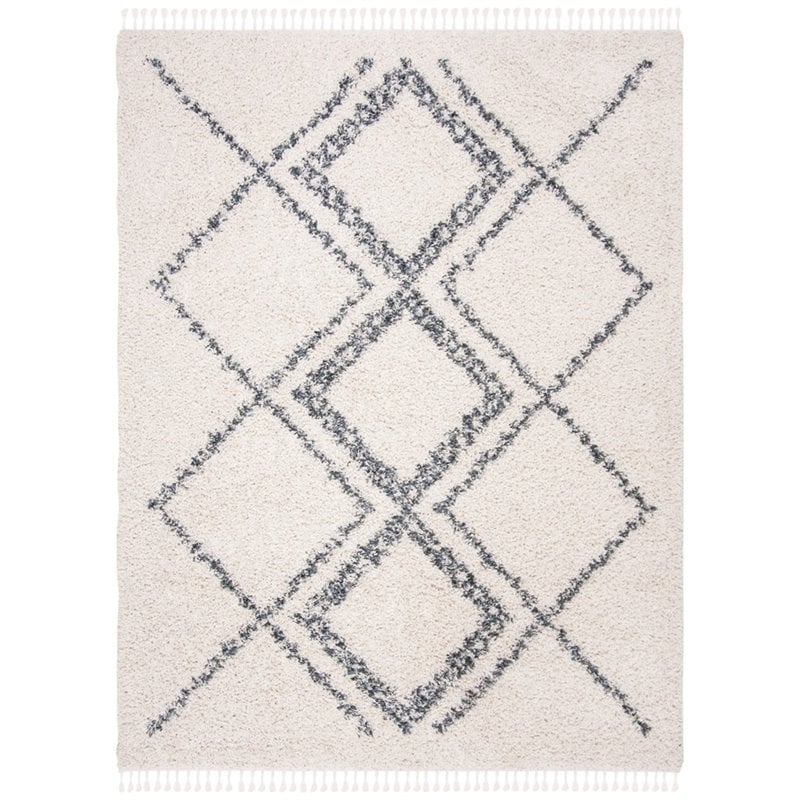 Safavieh Pro Lux 9' x 12' Shag Rug in Cream and Blue