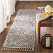 Safavieh Pro Lux 2' x 8' Shag Runner Rug in Gray and Cream