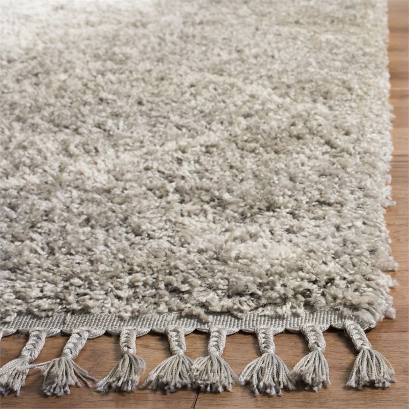 Safavieh Pro Lux 4' x 6' Shag Rug in Gray and Cream