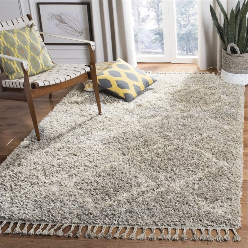 Safavieh Pro Lux 8' x 10' Shag Rug in Gray and Cream