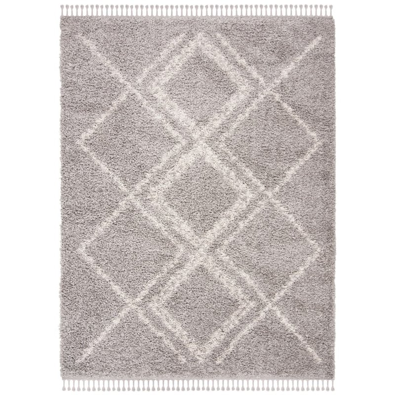 Safavieh Pro Lux 8' x 10' Shag Rug in Gray and Cream