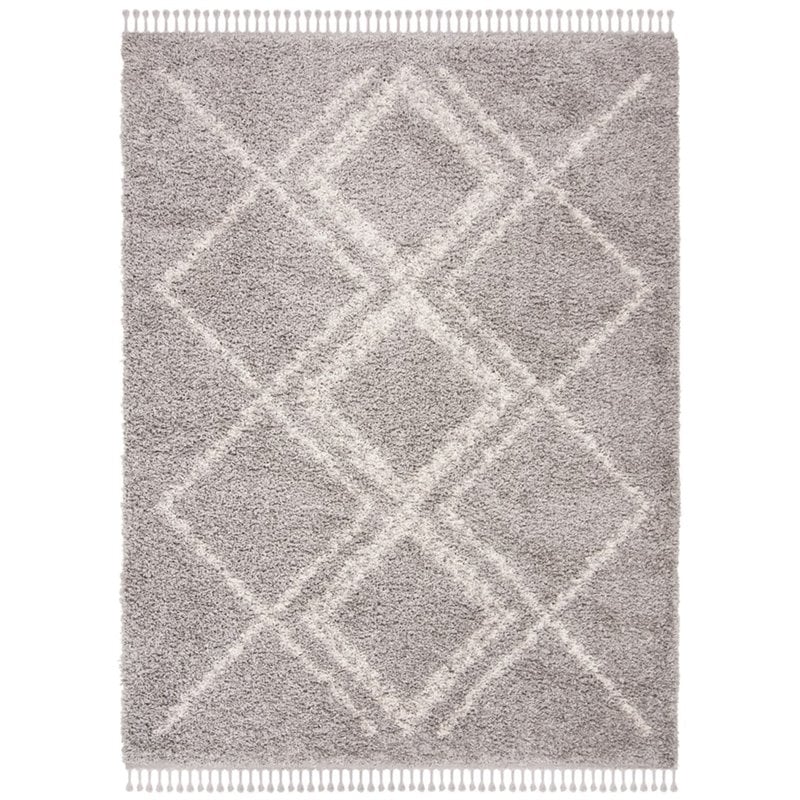 Safavieh Pro Lux 9' x 12' Shag Rug in Gray and Cream