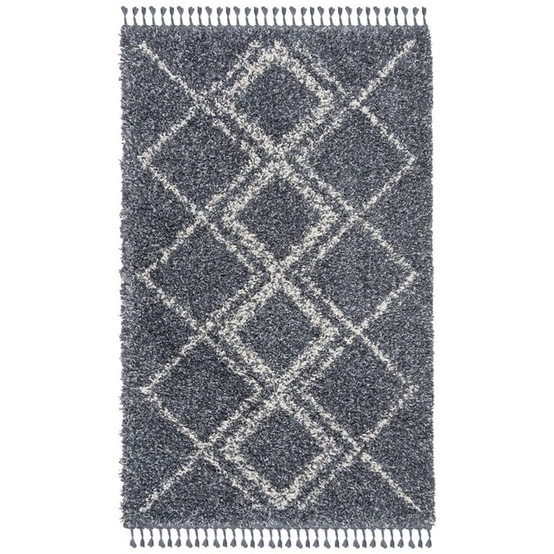 Safavieh Pro Lux 4' x 6' Shag Rug in Cream and Blue
