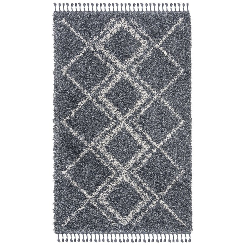 Safavieh Pro Lux 5' x 8' Shag Rug in Cream and Blue