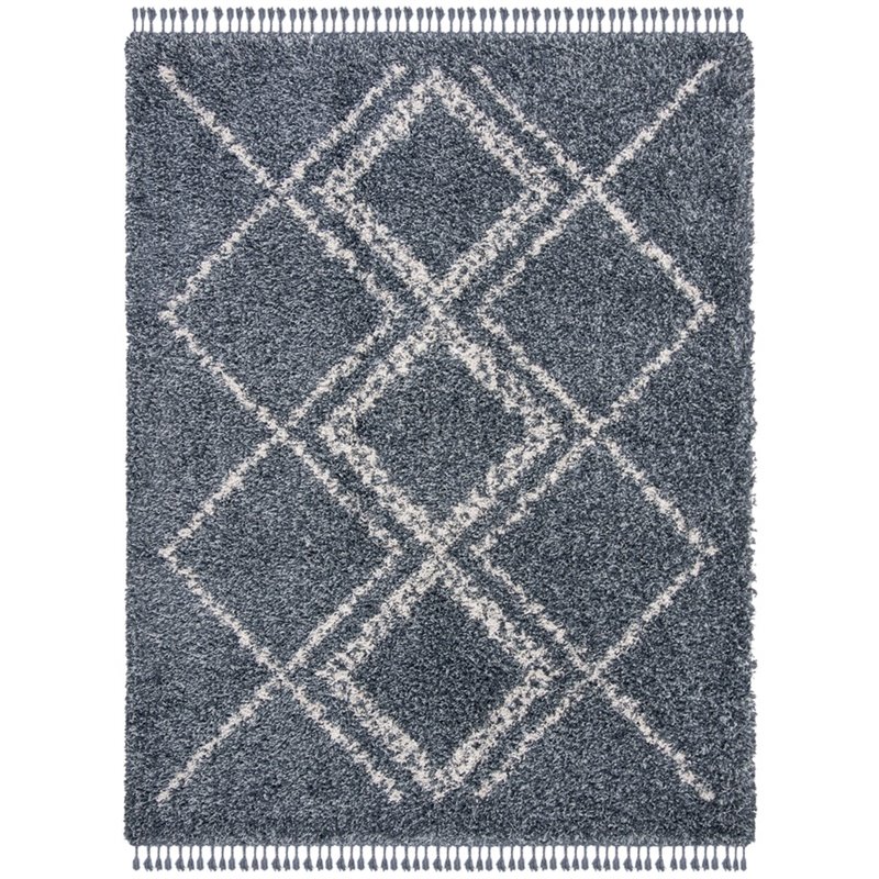 Safavieh Pro Lux 8' x 10' Shag Rug in Cream and Blue