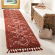 Safavieh Pro Lux 2' x 8' Shag Runner Rug in Rust and Creme