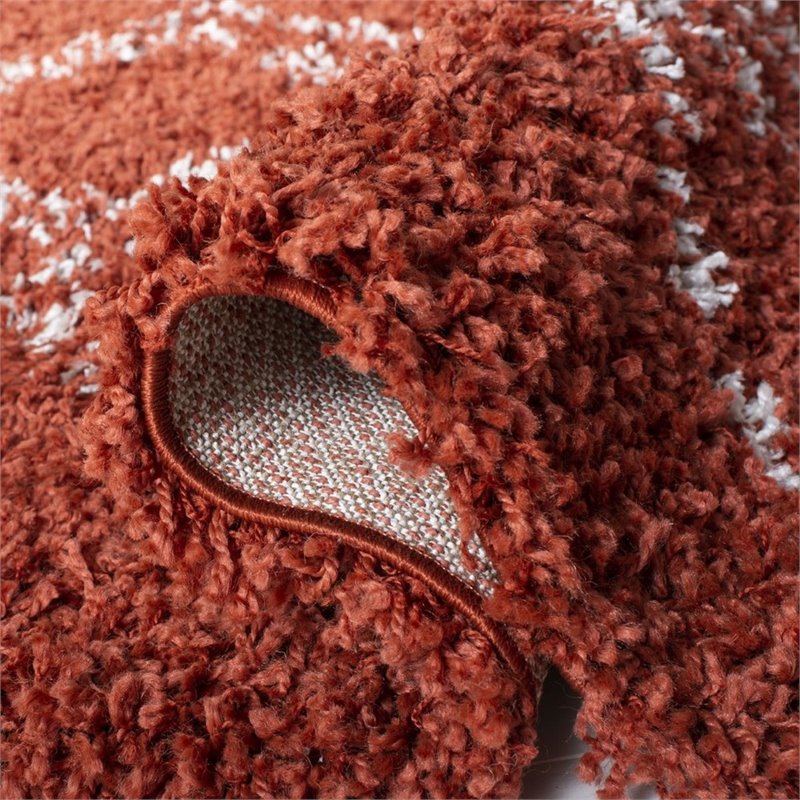 Safavieh Pro Lux 8' x 10' Shag Rug in Rust and Creme