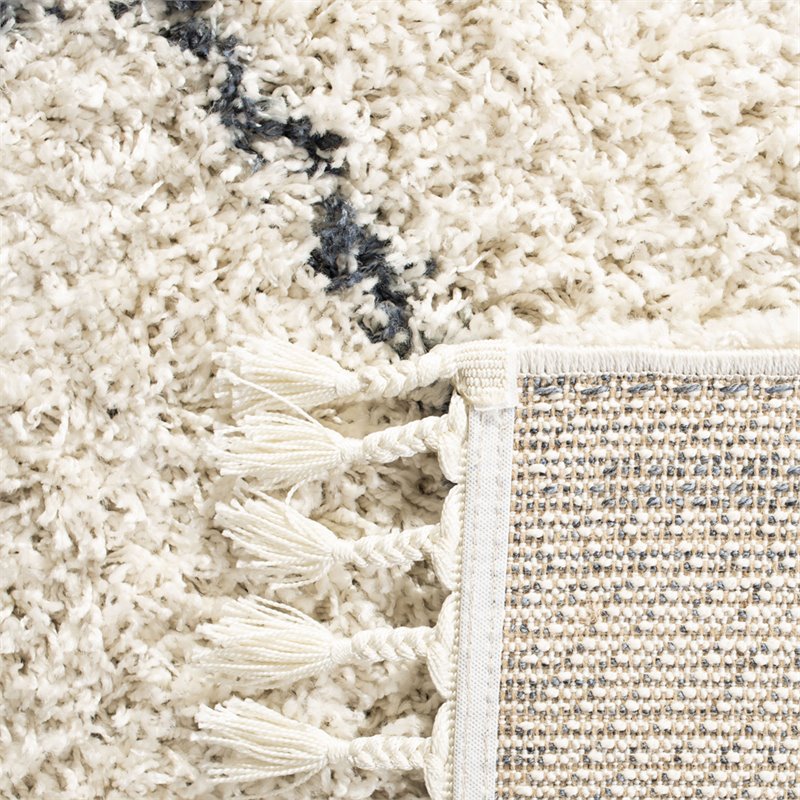 Safavieh Pro Lux 4' x 6' Shag Rug in Cream and Blue