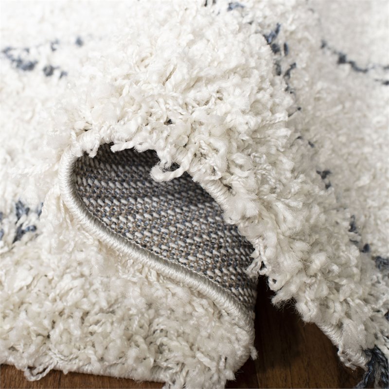 Safavieh Pro Lux 4' x 6' Shag Rug in Cream and Blue