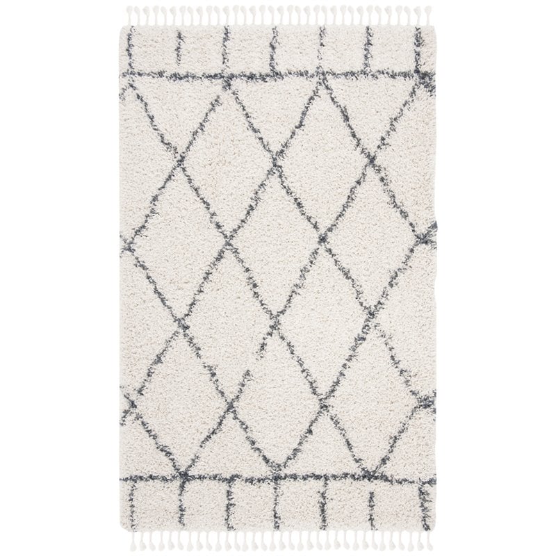 Safavieh Pro Lux 4' x 6' Shag Rug in Cream and Blue