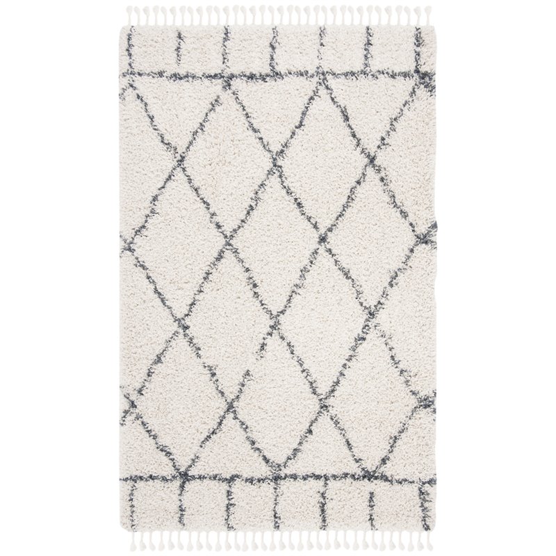 Safavieh Pro Lux 5' x 8' Shag Rug in Cream and Blue