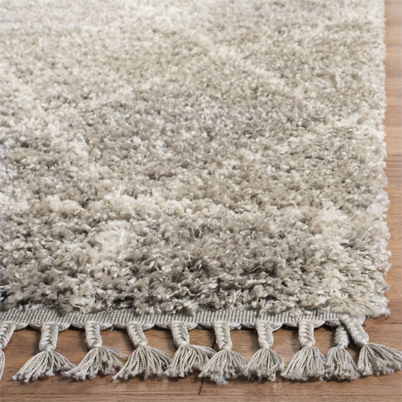Safavieh Pro Lux 4' x 6' Shag Rug in Gray and Cream