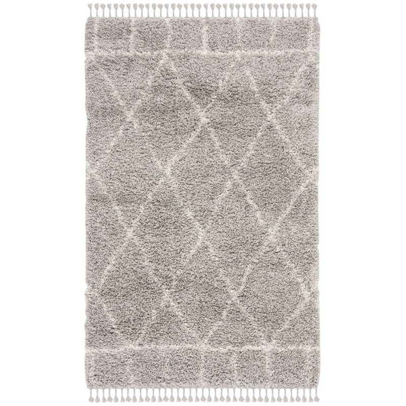 Safavieh Pro Lux 4' x 6' Shag Rug in Gray and Cream