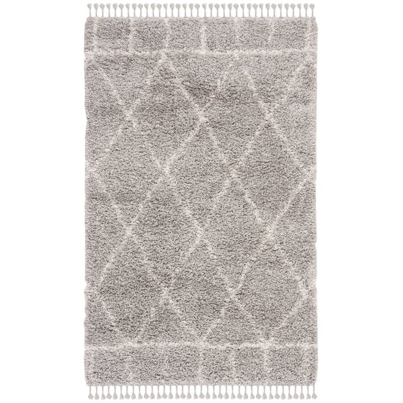Safavieh Pro Lux 5' x 8' Shag Rug in Gray and Cream