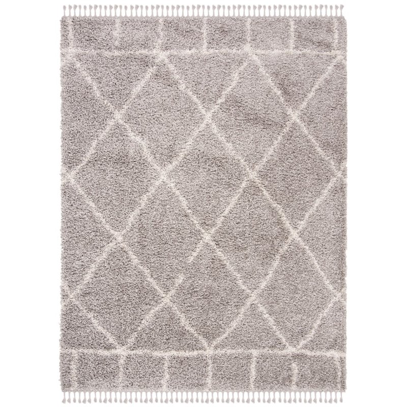 Safavieh Pro Lux 9' x 12' Shag Rug in Gray and Cream