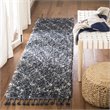 Safavieh Pro Lux 2' x 8' Shag Runner Rug in Cream and Blue