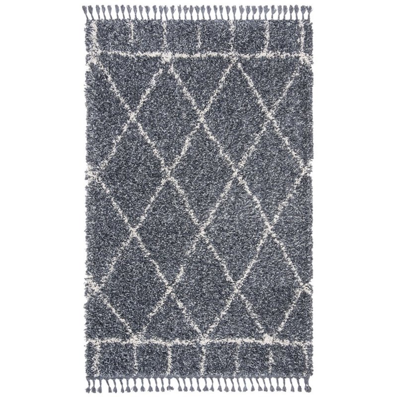 Safavieh Pro Lux 4' x 6' Shag Rug in Cream and Blue