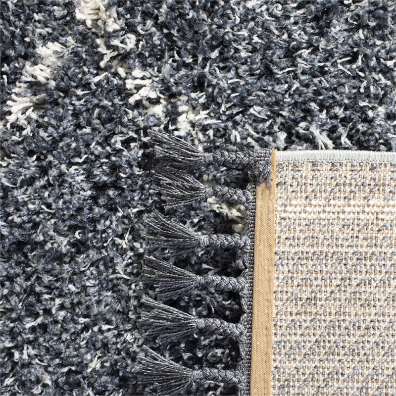 Safavieh Pro Lux 8' x 10' Shag Rug in Cream and Blue