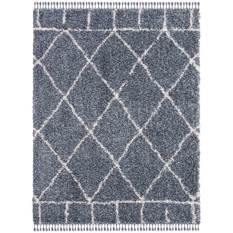 Safavieh Pro Lux 8' x 10' Shag Rug in Cream and Blue
