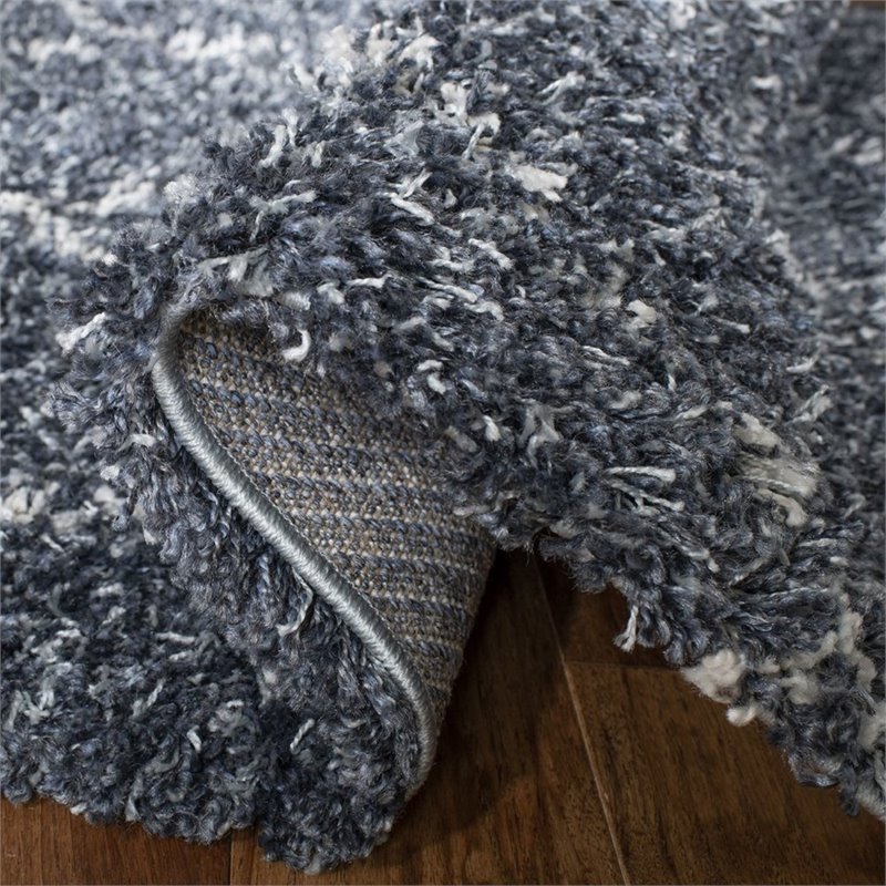 Safavieh Pro Lux 9' x 12' Shag Rug in Cream and Blue