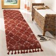 Safavieh Pro Lux 2' x 8' Shag Runner Rug in Rust and Creme