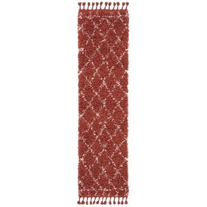 Safavieh Pro Lux 2' x 8' Shag Runner Rug in Rust and Creme