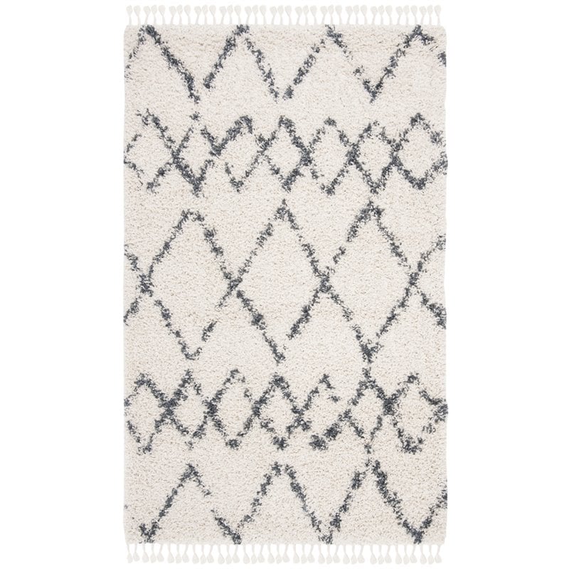 Safavieh Pro Lux 4' x 6' Shag Rug in Cream and Blue