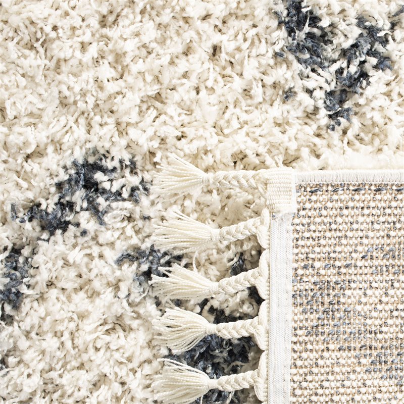 Safavieh Pro Lux 8' x 10' Shag Rug in Cream and Blue