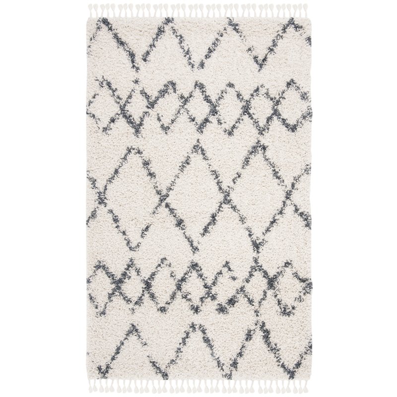 Safavieh Pro Lux 9' x 12' Shag Rug in Cream and Blue