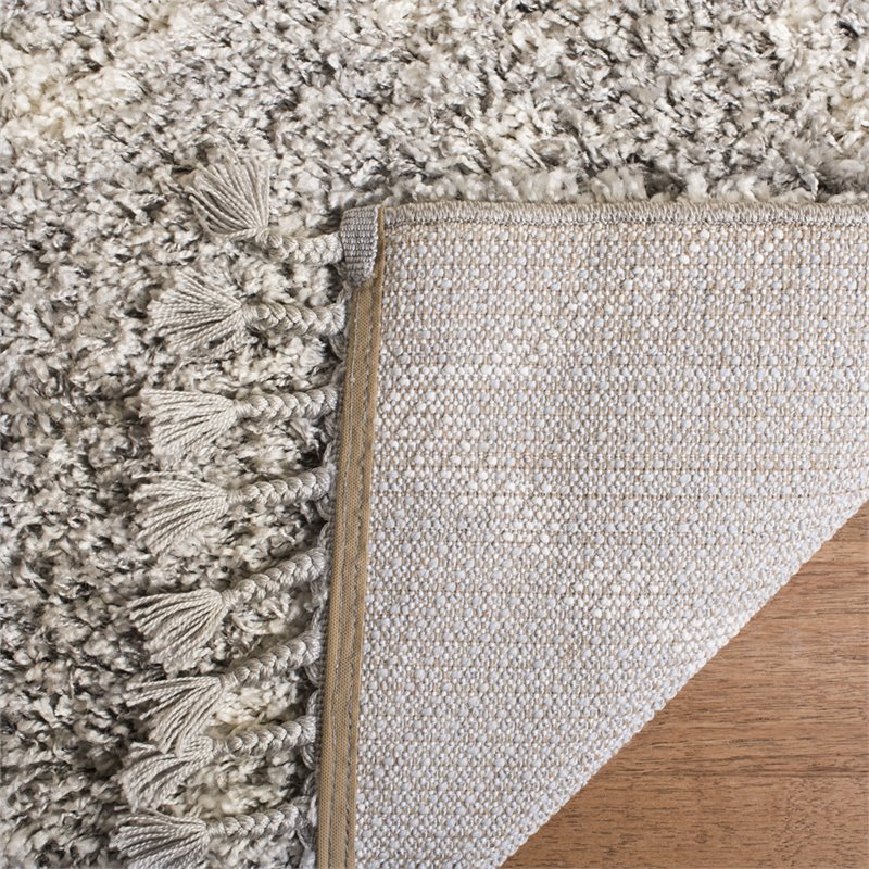 Safavieh Pro Lux 2' x 8' Shag Runner Rug in Gray and Cream