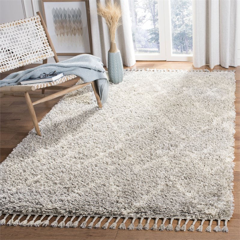 Safavieh Pro Lux 8' x 10' Shag Rug in Gray and Cream