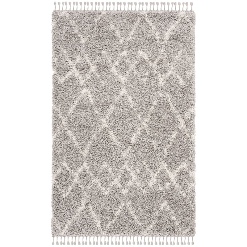 Safavieh Pro Lux 8' x 10' Shag Rug in Gray and Cream