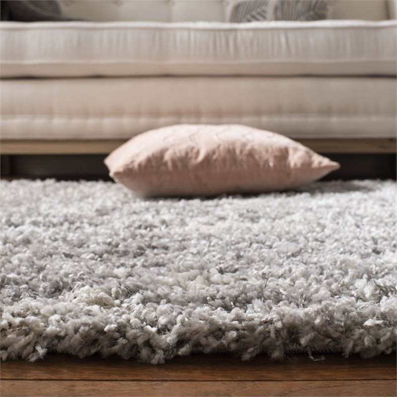 Safavieh Pro Lux 9' x 12' Shag Rug in Gray and Cream