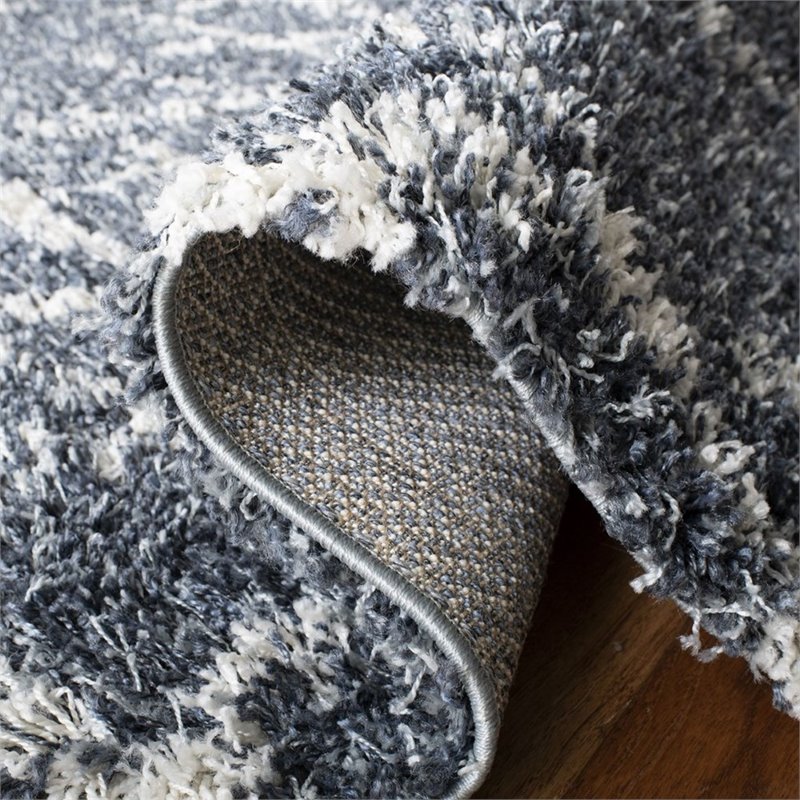 Safavieh Pro Lux 4' x 6' Shag Rug in Cream and Blue