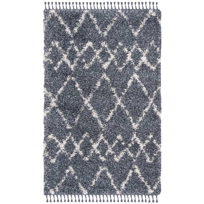 Safavieh Pro Lux 4' x 6' Shag Rug in Cream and Blue