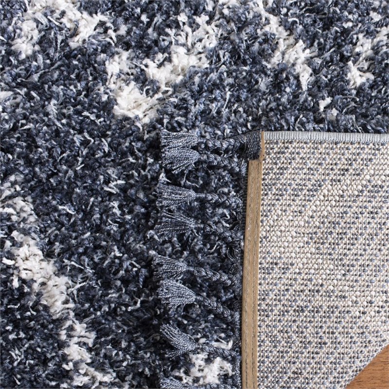 Safavieh Pro Lux 5' x 8' Shag Rug in Cream and Blue