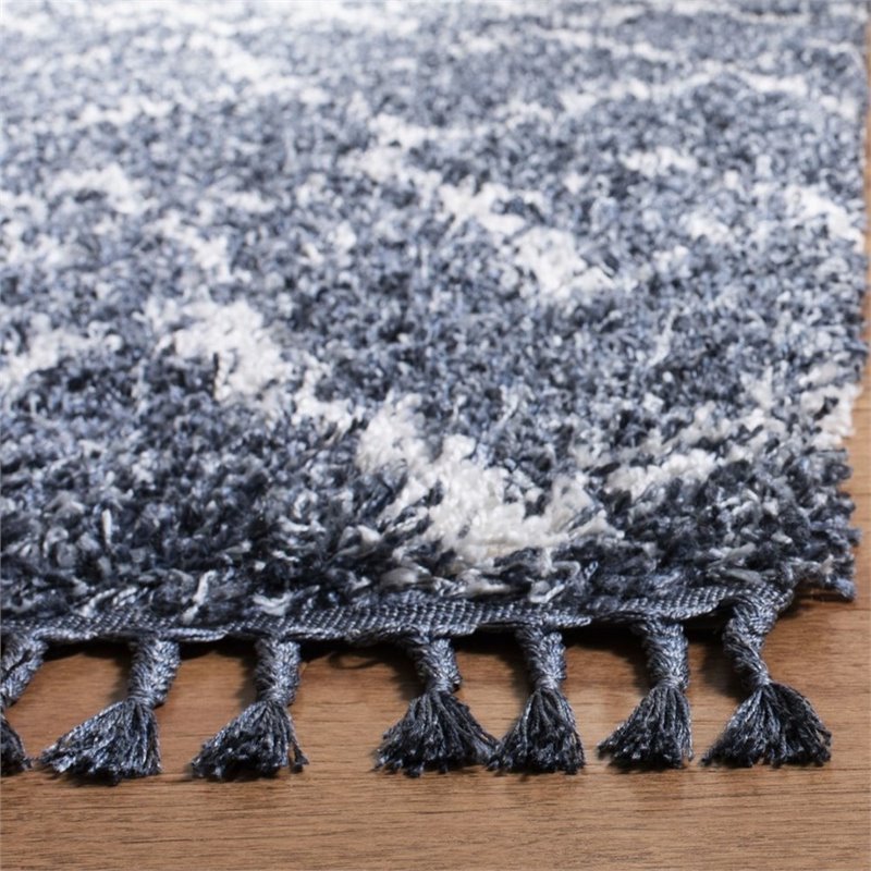 Safavieh Pro Lux 9' x 12' Shag Rug in Cream and Blue