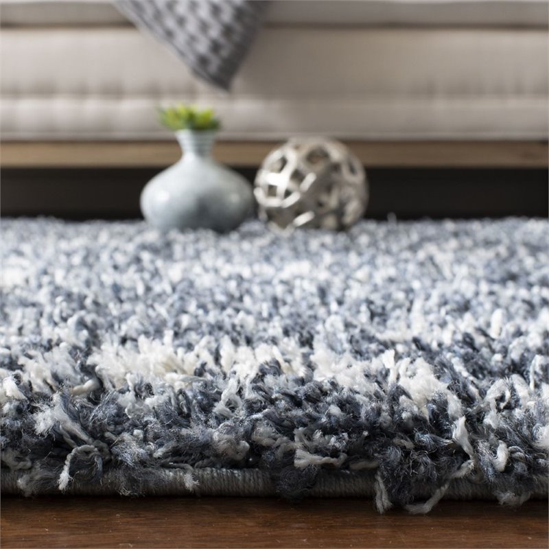 Safavieh Pro Lux 9' x 12' Shag Rug in Cream and Blue